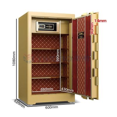H1080mm صناديق الامان التجارية ذات الدرجة المصرفية القفل البيومتري لبصمات الأصابع