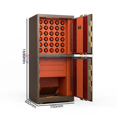صندوق قفل مجوهرات مزدوج القفل بصمات الأصابع H1680mm صندوق ساعة آمنة