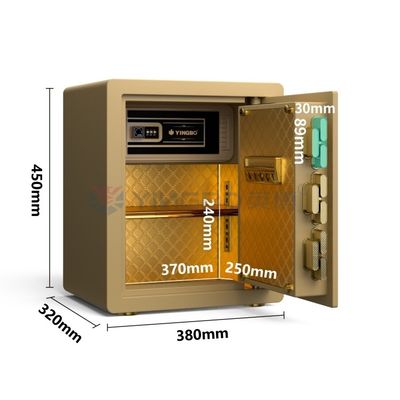 جهاز إنذار مزدوج صندوق آمن منزلي مضاد للسرقة H450mm ((ذهب)
