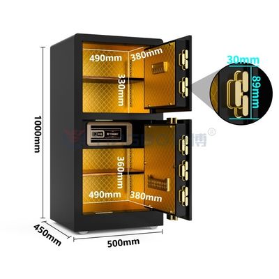 صندوق أمان منزل ذو باب مزدوج أسود H39.5in YB/RS-100D