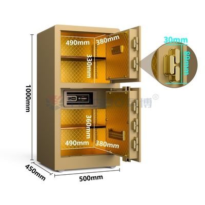 بصمة الأصابع القفل الرقمي منزل أمان صندوق آمن H1000mm الذهب YB/RS-100D