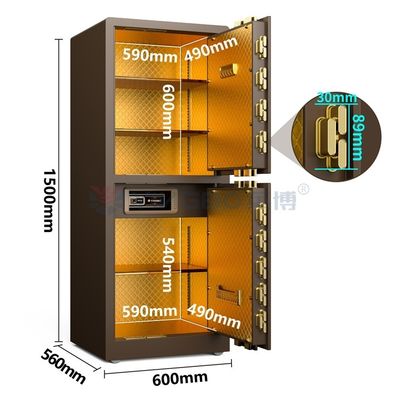 الصلب الصلب مزدوج الباب منزل صندوق آمن للأمن H1500mm YB/RS-150D