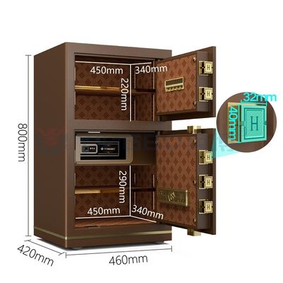 جهاز إنذار مزدوج إلكتروني ذكي رقمية مكتبية صندوق آمن للأمن H800mm
