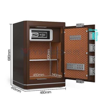 صندوق الأمان المقاوم للحريق ببصمة الإصبع أو كلمة المرور، التصميم الداخلي H680mm