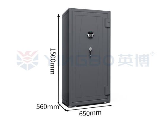 خزنة مجوهرات مقاومة للحريق شديدة التحمل ومغطاة بالجلد مع بكرة ساعة