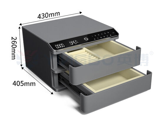 أمان الجلد مغطى المجوهرات صندوق آمن مفتوح تلقائي طبقات مزدوجة