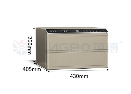 طبقات مزدوجة من الفولاذ الصلب المغطى بالجلد المجوهرات صندوق آمن صغير التعرف البيومتري