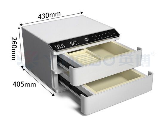 البصمة القفل الجلد مغطى المجوهرات صندوق آمن الصلب الصلب الموحد فتح تلقائي