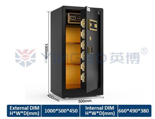 مع براءات الاختراع ISO و CE و RoHS 7 طرق مفتوحة ثنائية الصلب الصلب المنزلي الصندوق الآمن 68kg YB / RS-100