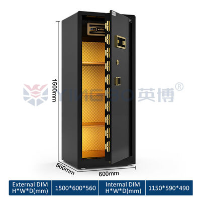 صندوق أمان بمقبض مربع RS-150 للمنزل، مسامير مزدوجة حاصلة على براءة اختراع، أرفف قابلة للإزالة