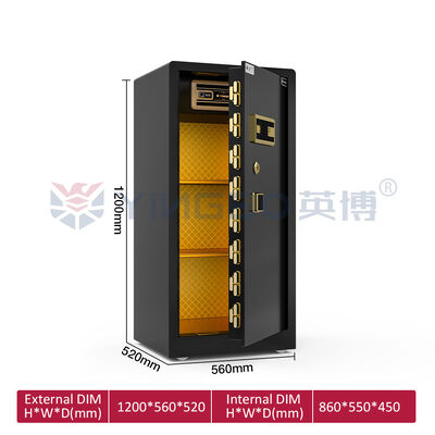 خزنة منزلية مطلية صديقة للبيئة بلوحة باب مقاس 12 مم YB/RS-120 باللون الأسود